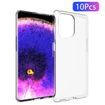 For Oppo Find X5 10Pcs/Pack Inner Watermark-Free Precise Cutout Clear TPU Phone Back Case Soft Protective Cover