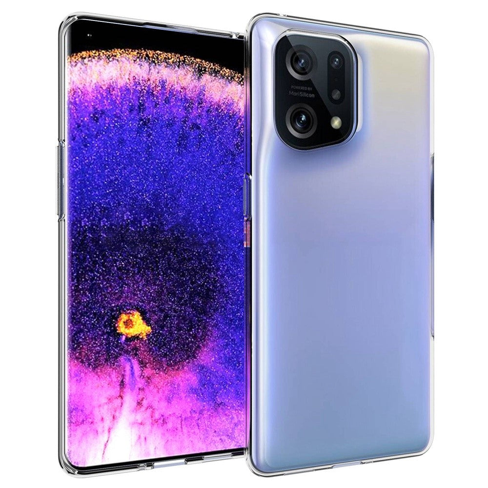 For Oppo Find X5 10Pcs/Pack Inner Watermark-Free Precise Cutout Clear TPU Phone Back Case Soft Protective Cover
