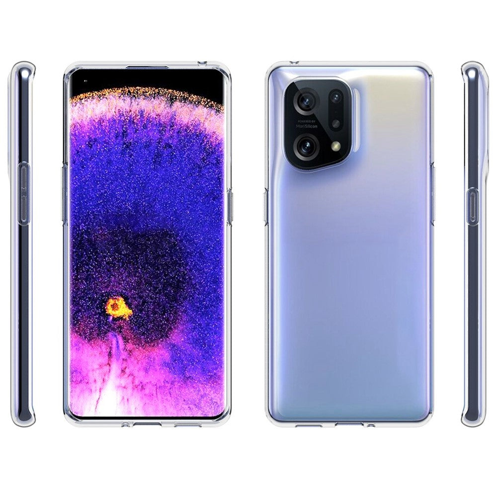 For Oppo Find X5 10Pcs/Pack Inner Watermark-Free Precise Cutout Clear TPU Phone Back Case Soft Protective Cover