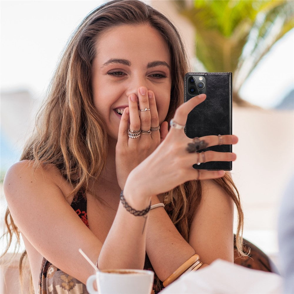 Vaxartat Crazy Horse-texturskal till Oppo Reno7 4G/F21 Pro 4G, magnetiskt självabsorberande stötsäkert stativ i läder i plånboksstil för mobilmobiler