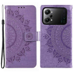 Protective Case for Oppo K10 Pro 5G Imprinted Mandala Flower Pattern Folio Flip Cover PU Leather Anti-drop Wallet Case with Strap
