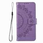 Protective Case for Oppo K10 Pro 5G Imprinted Mandala Flower Pattern Folio Flip Cover PU Leather Anti-drop Wallet Case with Strap