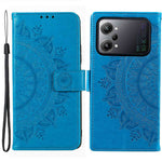 Protective Case for Oppo K10 Pro 5G Imprinted Mandala Flower Pattern Folio Flip Cover PU Leather Anti-drop Wallet Case with Strap