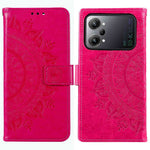 Protective Case for Oppo K10 Pro 5G Imprinted Mandala Flower Pattern Folio Flip Cover PU Leather Anti-drop Wallet Case with Strap