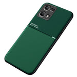 Protective Phone Case for Oppo Reno7 4G Anti-scratch Anti-fall Lines Imprinted PU Leather TPU Shell with Built-in Metal Sheet