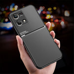 Protective Phone Case for Oppo Reno7 4G Anti-scratch Anti-fall Lines Imprinted PU Leather TPU Shell with Built-in Metal Sheet