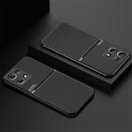 Protective Phone Case for Oppo Reno7 4G Anti-scratch Anti-fall Lines Imprinted PU Leather TPU Shell with Built-in Metal Sheet