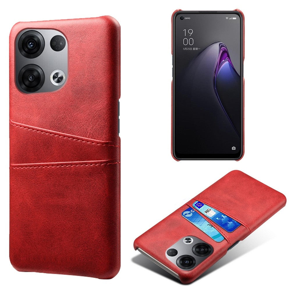 For Oppo Reno8 5G (China) / Reno8 5G (Global) Multipurpose Card Slots Phone Protector PU Leather Coated Hard PC Cover Case