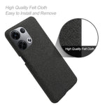For Oppo Reno8 5G / Reno8 5G (Global Version) Mobile Phone Case Shell Solid Color Hard PC+Cloth Phone Cover