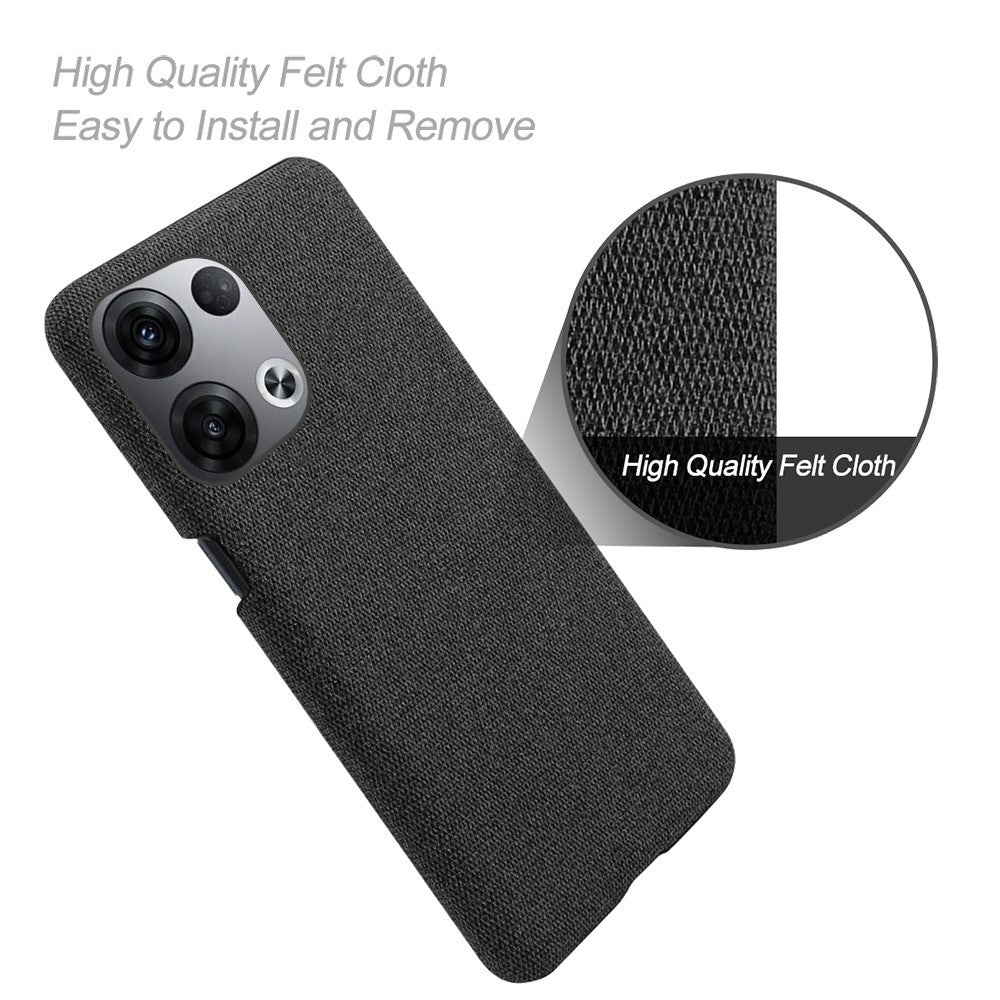 For Oppo Reno8 5G / Reno8 5G (Global Version) Mobile Phone Case Shell Solid Color Hard PC+Cloth Phone Cover