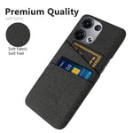 For Oppo Reno8 5G / Reno8 5G (Global Version) Cloth Texture Multifunction Dual Card Slots Cell Phone Case Cloth + PC Phone Back Cover