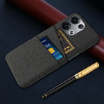 For Oppo Reno8 5G / Reno8 5G (Global Version) Cloth Texture Multifunction Dual Card Slots Cell Phone Case Cloth + PC Phone Back Cover