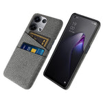 For Oppo Reno8 5G / Reno8 5G (Global Version) Cloth Texture Multifunction Dual Card Slots Cell Phone Case Cloth + PC Phone Back Cover