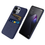 For Oppo Reno8 5G / Reno8 5G (Global Version) Cloth Texture Multifunction Dual Card Slots Cell Phone Case Cloth + PC Phone Back Cover