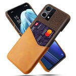 Cloth Texture Anti-scratch Phone Case for Oppo Reno7 4G, PU Leather Coated Hard PC Cover with Card Slot
