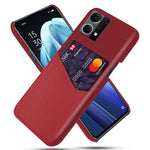Cloth Texture Anti-scratch Phone Case for Oppo Reno7 4G, PU Leather Coated Hard PC Cover with Card Slot