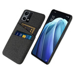 mobilskal med dubbla kortplatser för Oppo Reno7 4G, tygstruktur, fallsäkert tyg + PC-bakstycke