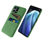 mobilskal med dubbla kortplatser för Oppo Reno7 4G, tygstruktur, fallsäkert tyg + PC-bakstycke