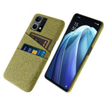 mobilskal med dubbla kortplatser för Oppo Reno7 4G, tygstruktur, fallsäkert tyg + PC-bakstycke