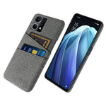 mobilskal med dubbla kortplatser för Oppo Reno7 4G, tygstruktur, fallsäkert tyg + PC-bakstycke