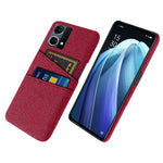 mobilskal med dubbla kortplatser för Oppo Reno7 4G, tygstruktur, fallsäkert tyg + PC-bakstycke