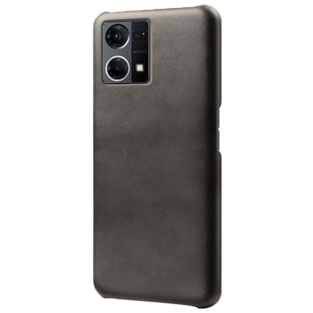 Oppo Reno7 Fallskyddande mobilskal Slitstarkt Texturerat PU-läderbelagt PC Skyddande Mobilskal