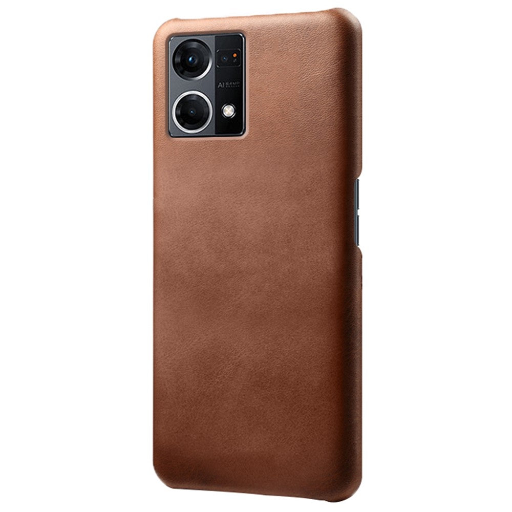 Oppo Reno7 Fallskyddande mobilskal Slitstarkt Texturerat PU-läderbelagt PC Skyddande Mobilskal