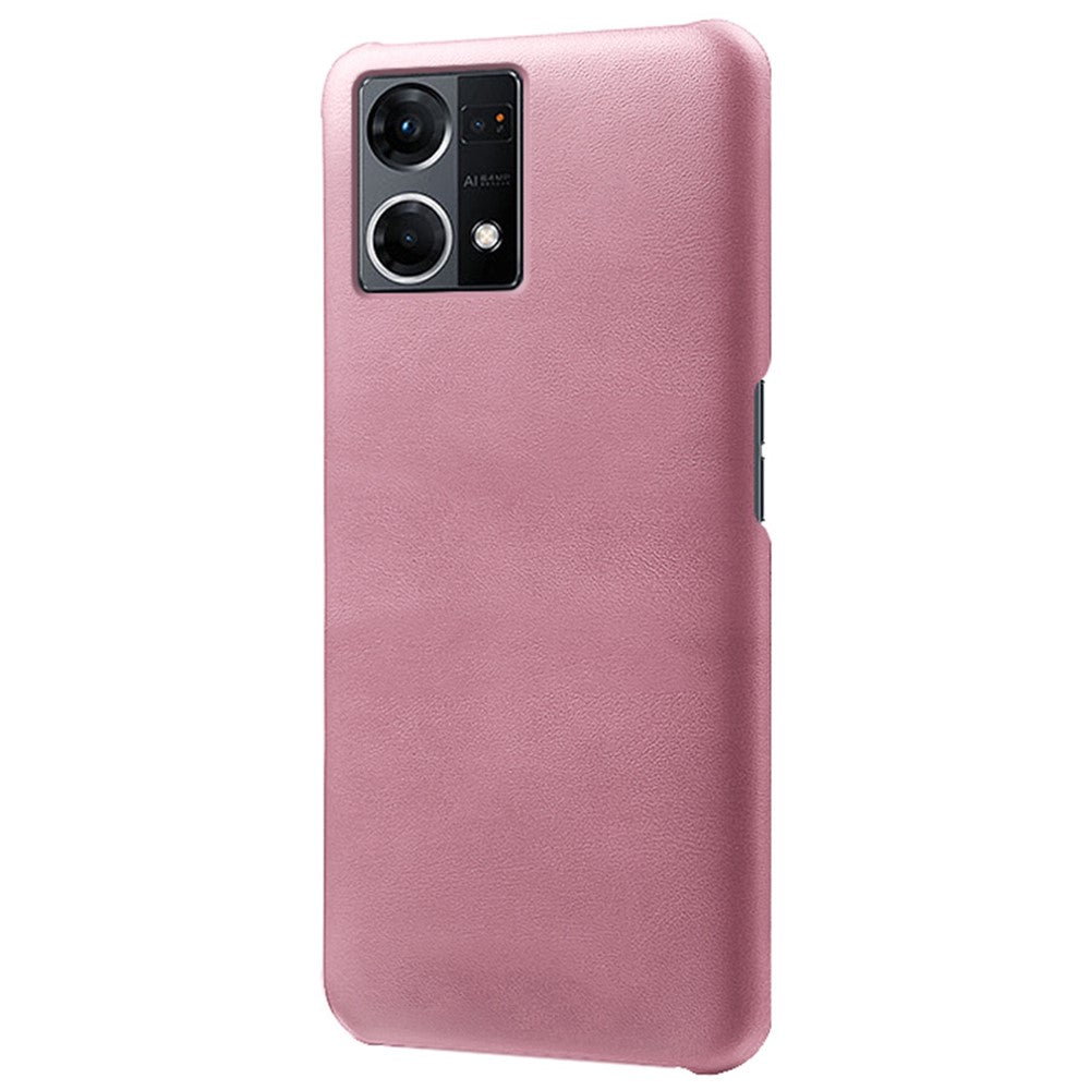 Oppo Reno7 Fallskyddande mobilskal Slitstarkt Texturerat PU-läderbelagt PC Skyddande Mobilskal