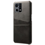 For Oppo Reno7 4G Multipurpose Phone Case with Two Card Slots Phone Protector PU Leather Coated Hard PC Cover