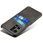 For Oppo Reno7 4G Multipurpose Phone Case with Two Card Slots Phone Protector PU Leather Coated Hard PC Cover