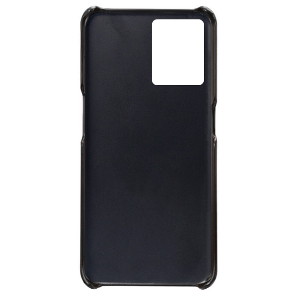 For Oppo Reno7 4G Multipurpose Phone Case with Two Card Slots Phone Protector PU Leather Coated Hard PC Cover