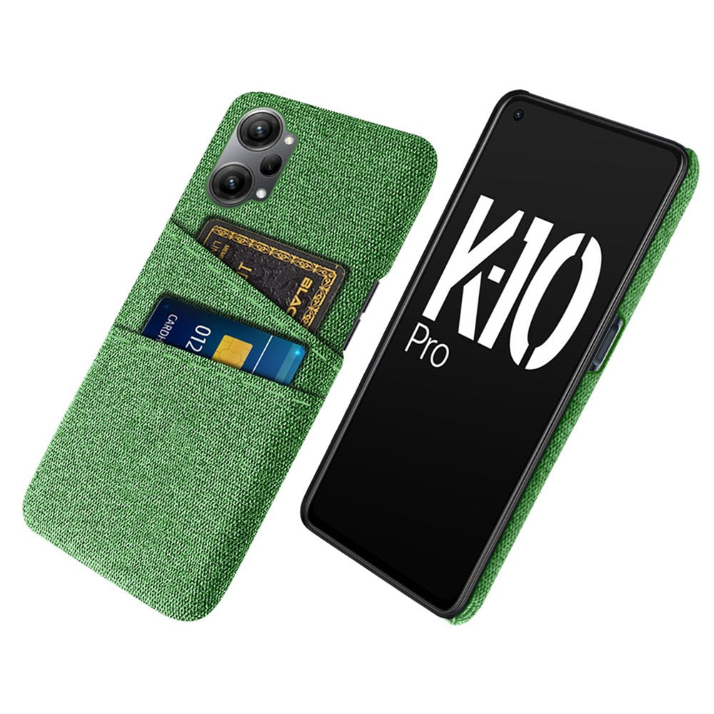 Til Oppo K10 Pro 5G Dobbelt Kortplads Stof + PC Bagcover Stof Tekstur Beskyttende Telefoncover