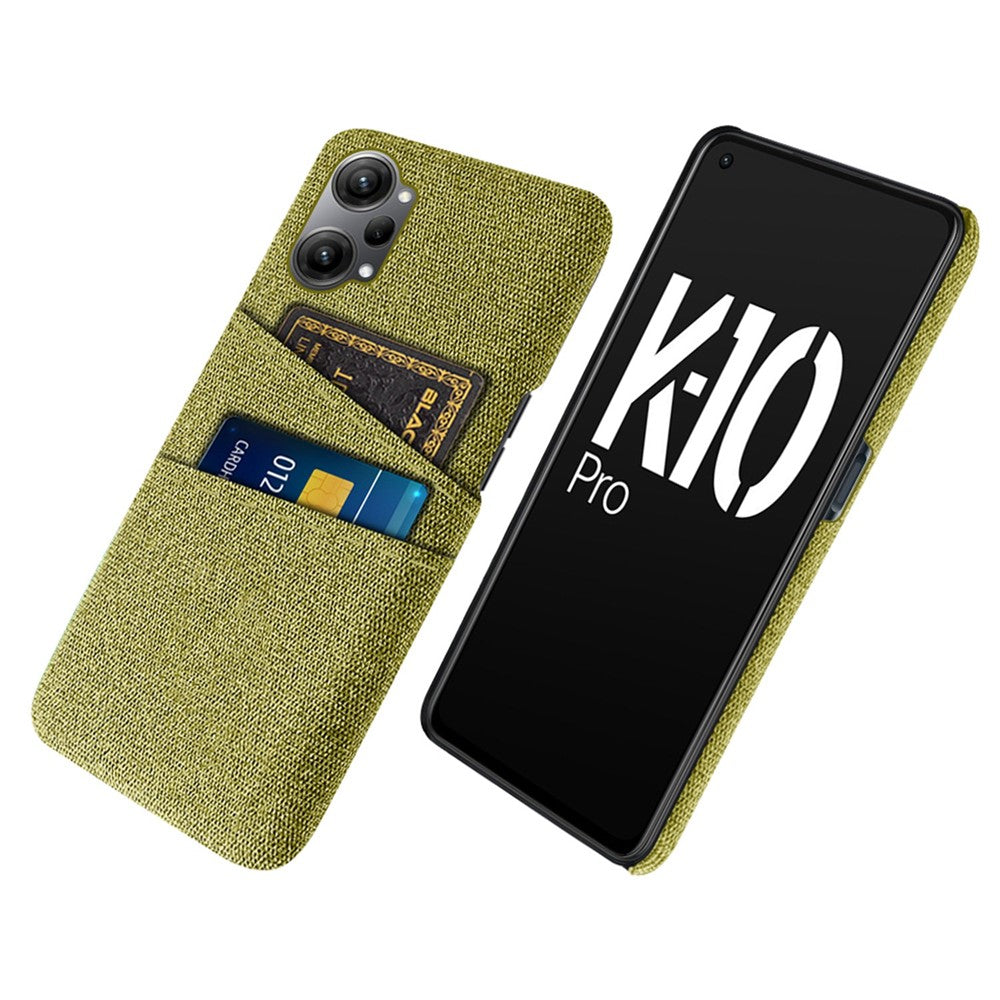 Til Oppo K10 Pro 5G Dobbelt Kortplads Stof + PC Bagcover Stof Tekstur Beskyttende Telefoncover