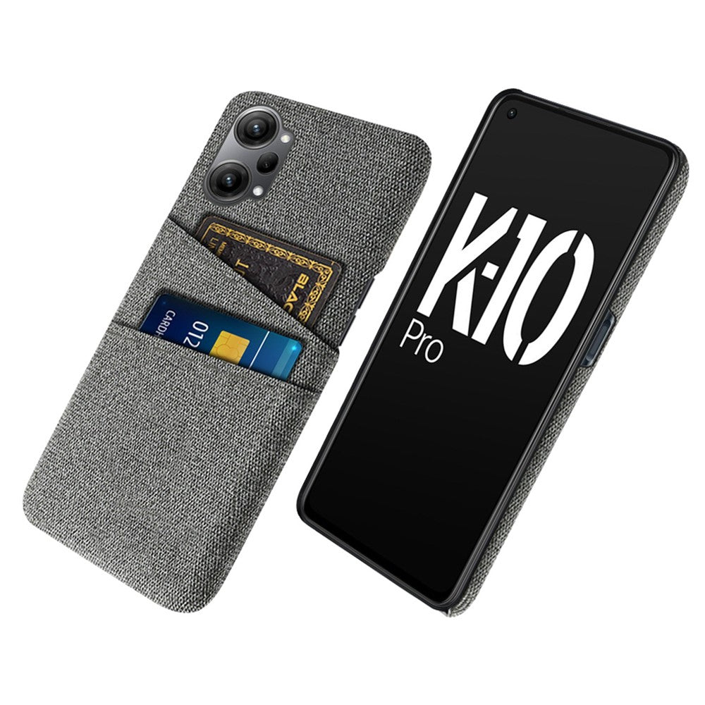 Til Oppo K10 Pro 5G Dobbelt Kortplads Stof + PC Bagcover Stof Tekstur Beskyttende Telefoncover