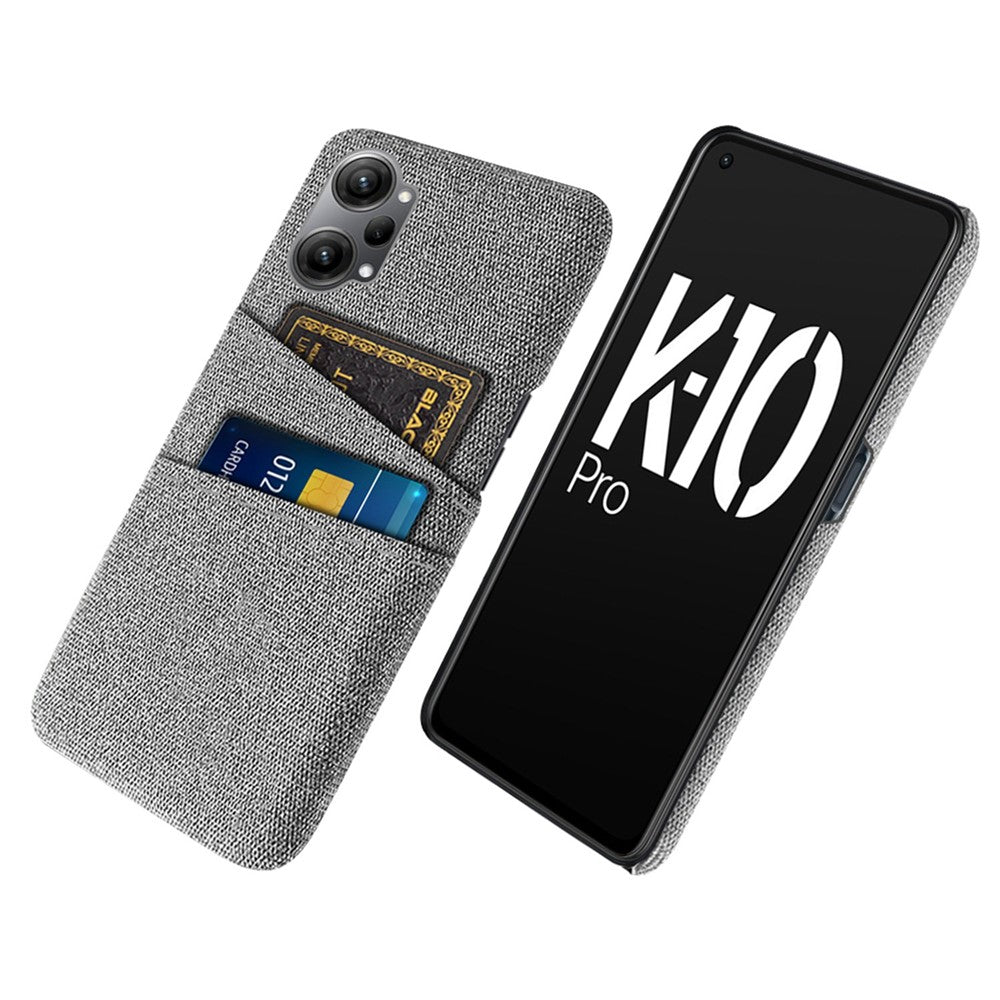Til Oppo K10 Pro 5G Dobbelt Kortplads Stof + PC Bagcover Stof Tekstur Beskyttende Telefoncover