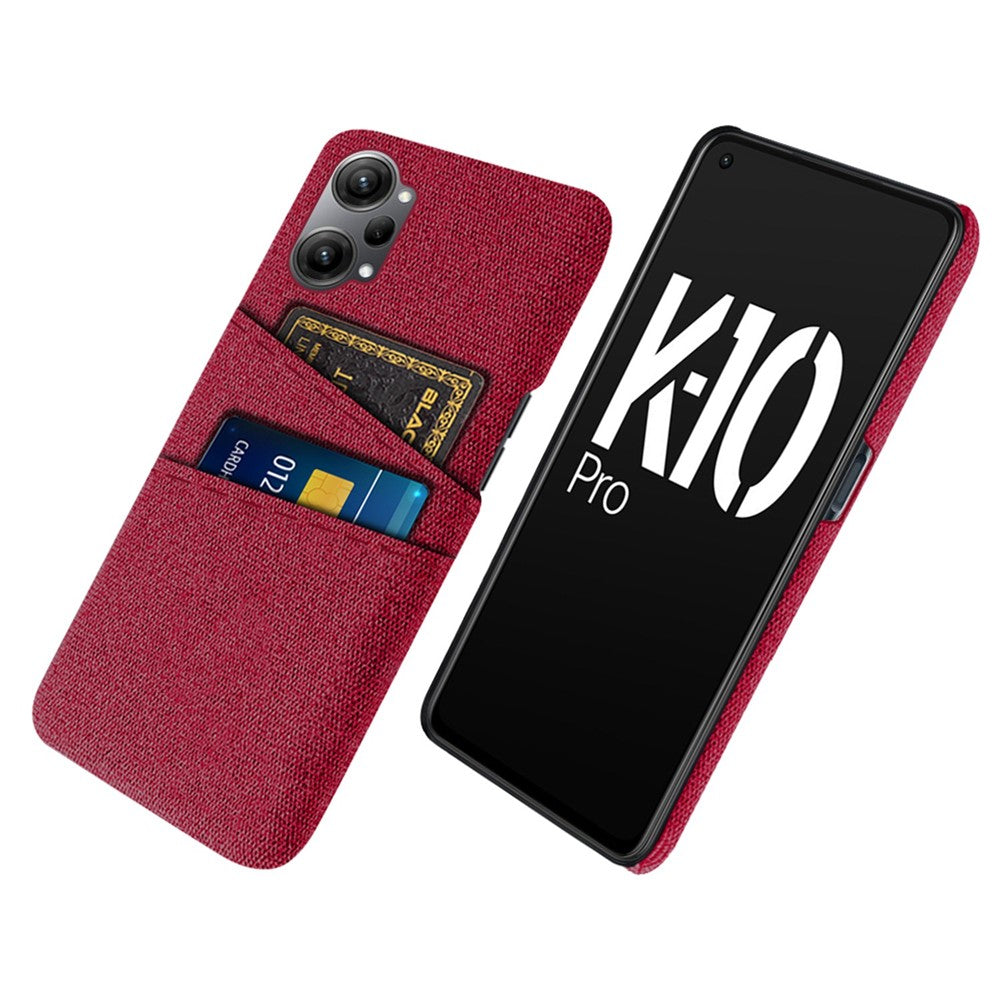 Til Oppo K10 Pro 5G Dobbelt Kortplads Stof + PC Bagcover Stof Tekstur Beskyttende Telefoncover