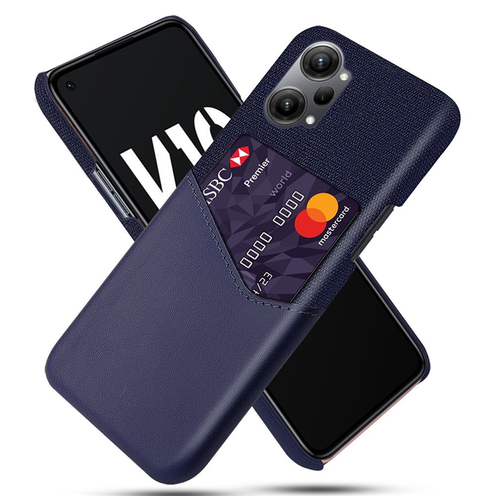 For Oppo K10 Pro 5G Cloth Texture Card Holder Phone Case PU Leather Coated PC Protective Cover