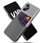 For Oppo K10 Pro 5G Cloth Texture Card Holder Phone Case PU Leather Coated PC Protective Cover