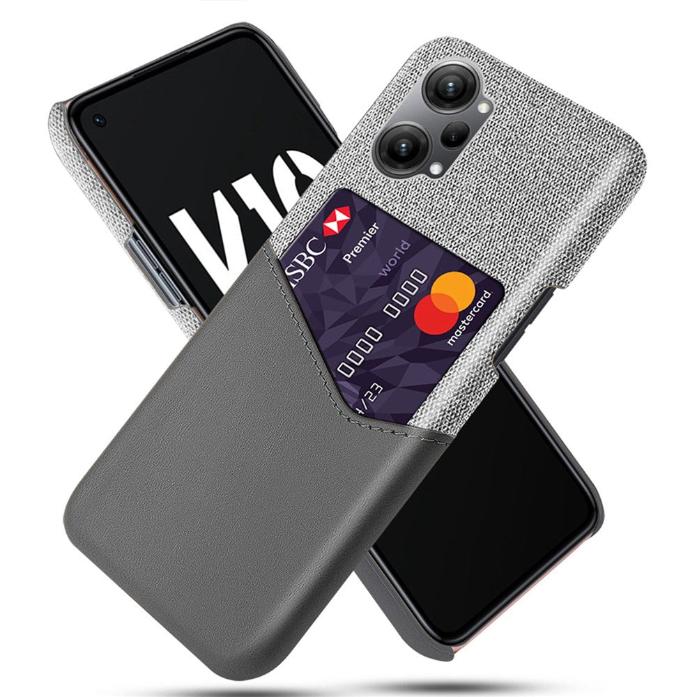 For Oppo K10 Pro 5G Cloth Texture Card Holder Phone Case PU Leather Coated PC Protective Cover