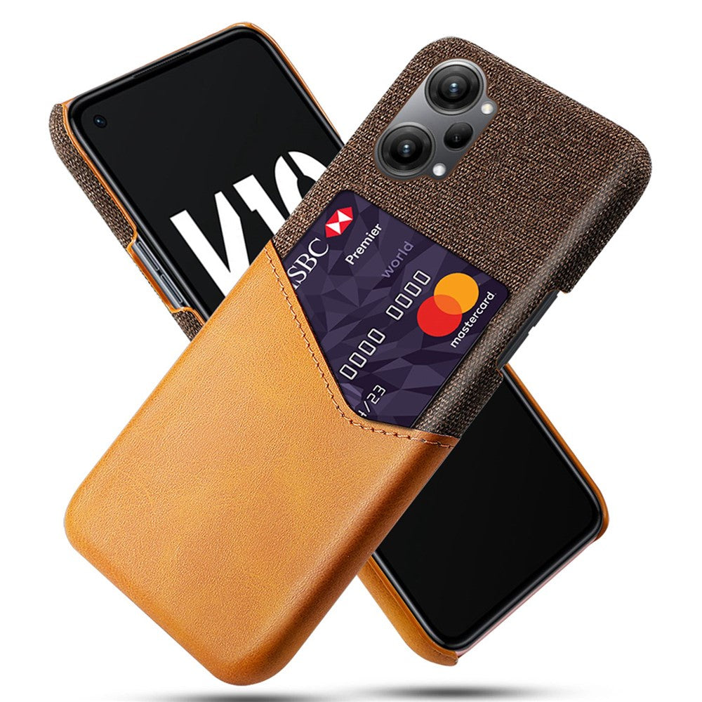 For Oppo K10 Pro 5G Cloth Texture Card Holder Phone Case PU Leather Coated PC Protective Cover