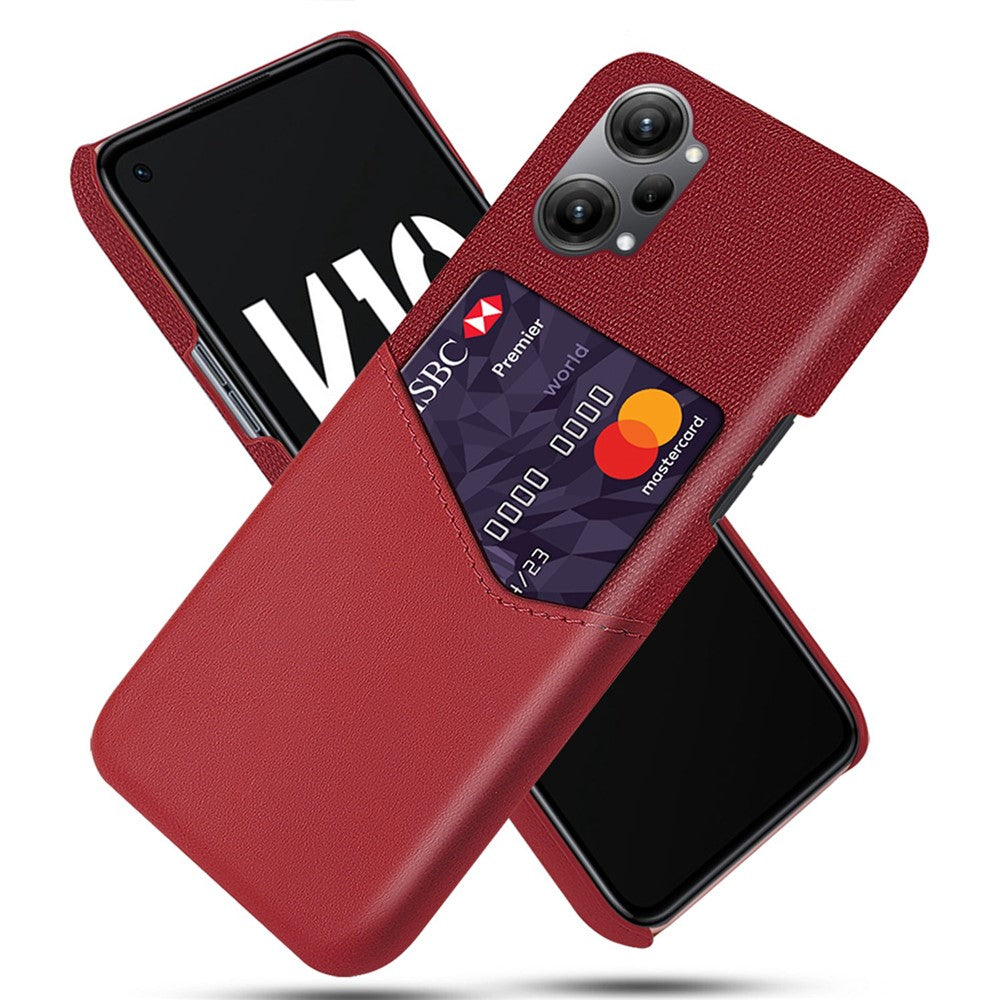 For Oppo K10 Pro 5G Cloth Texture Card Holder Phone Case PU Leather Coated PC Protective Cover