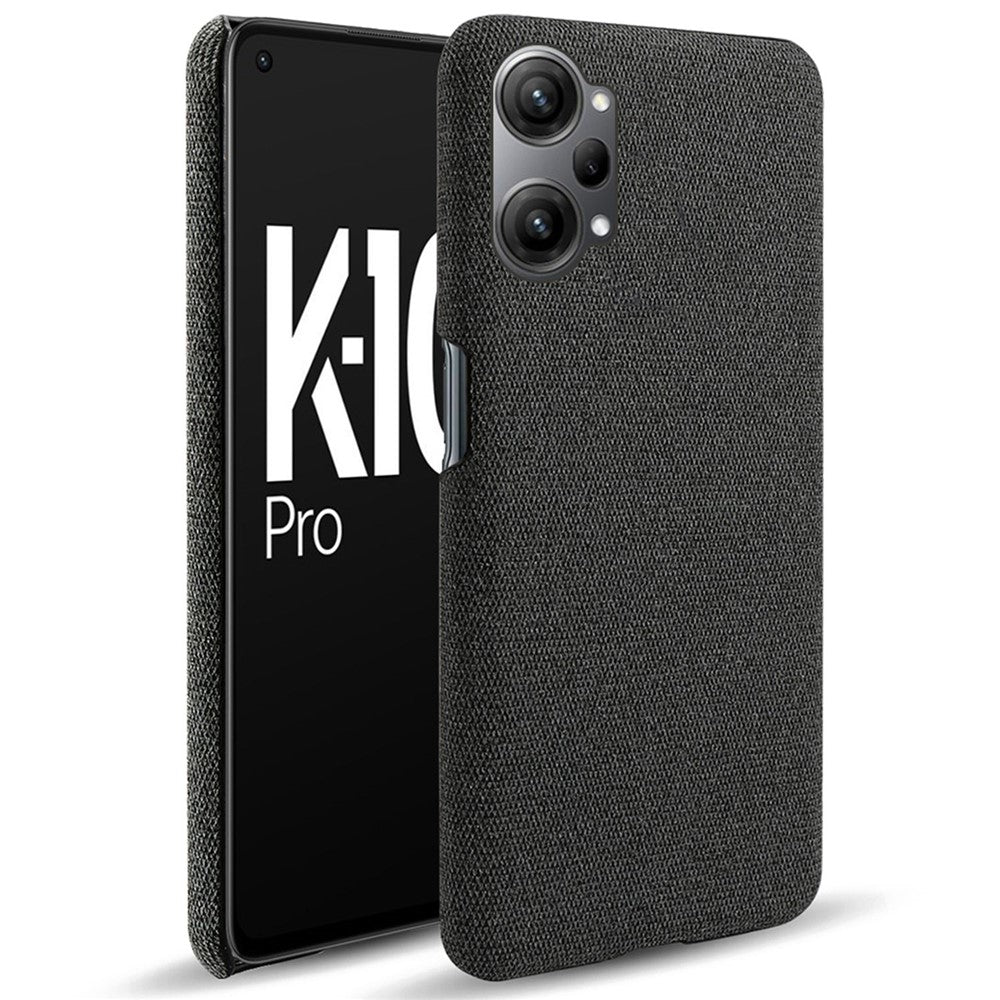 For Oppo K10 Pro 5G Anti-dust Mobile Phone Case Shell Solid Color Hard PC+Cloth Phone Cover