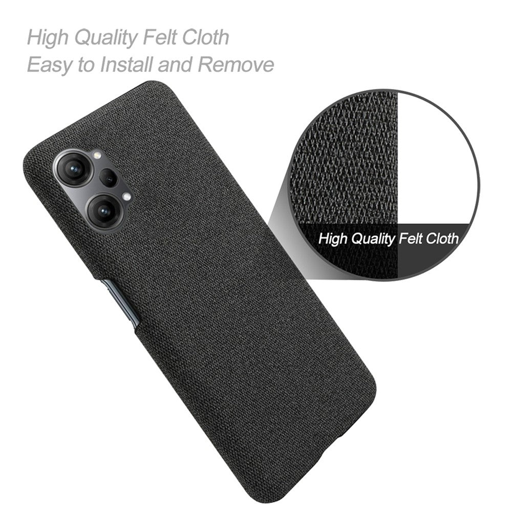 For Oppo K10 Pro 5G Anti-dust Mobile Phone Case Shell Solid Color Hard PC+Cloth Phone Cover