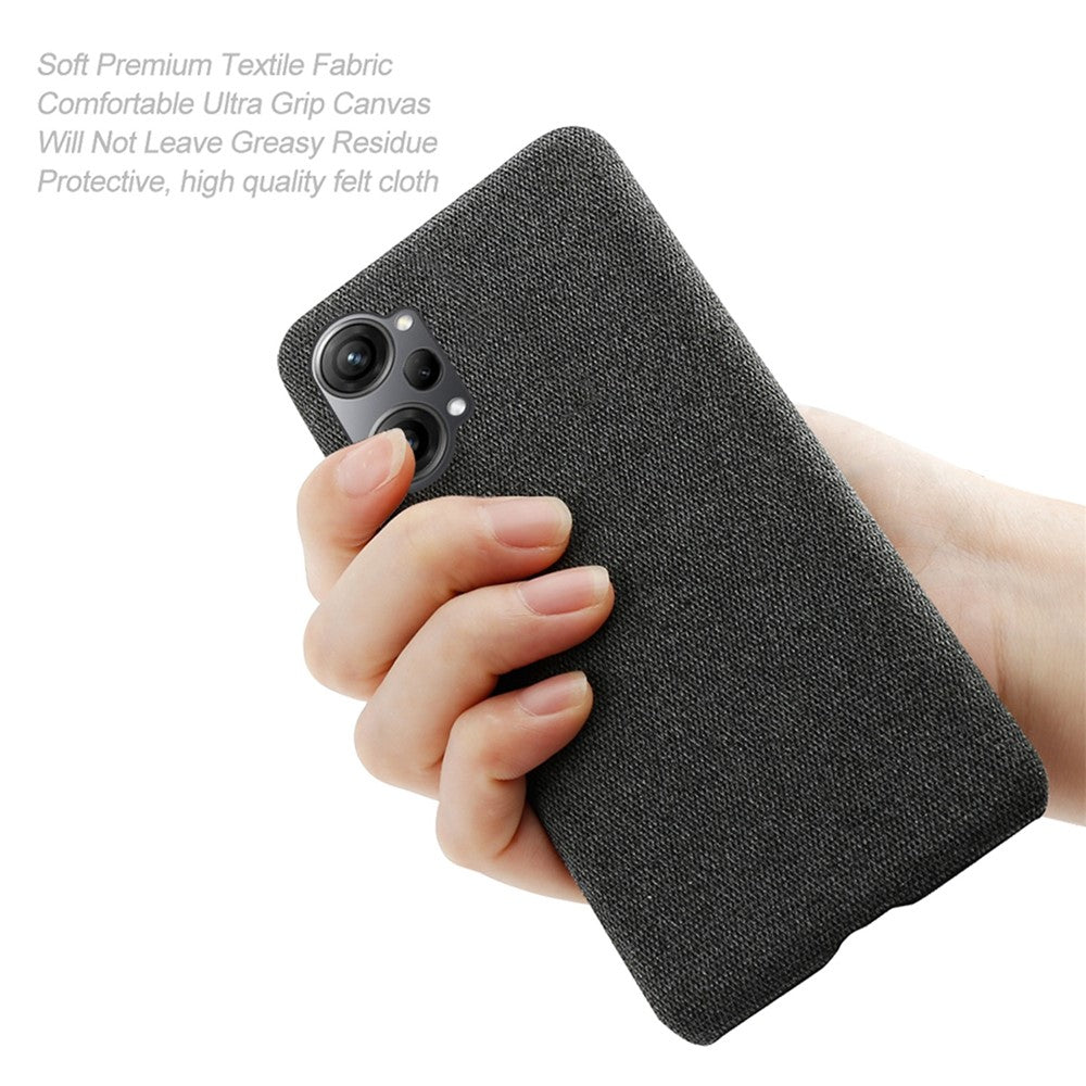 For Oppo K10 Pro 5G Anti-dust Mobile Phone Case Shell Solid Color Hard PC+Cloth Phone Cover