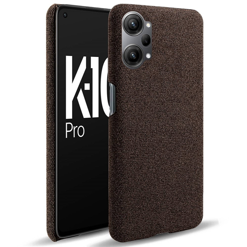 For Oppo K10 Pro 5G Anti-dust Mobile Phone Case Shell Solid Color Hard PC+Cloth Phone Cover