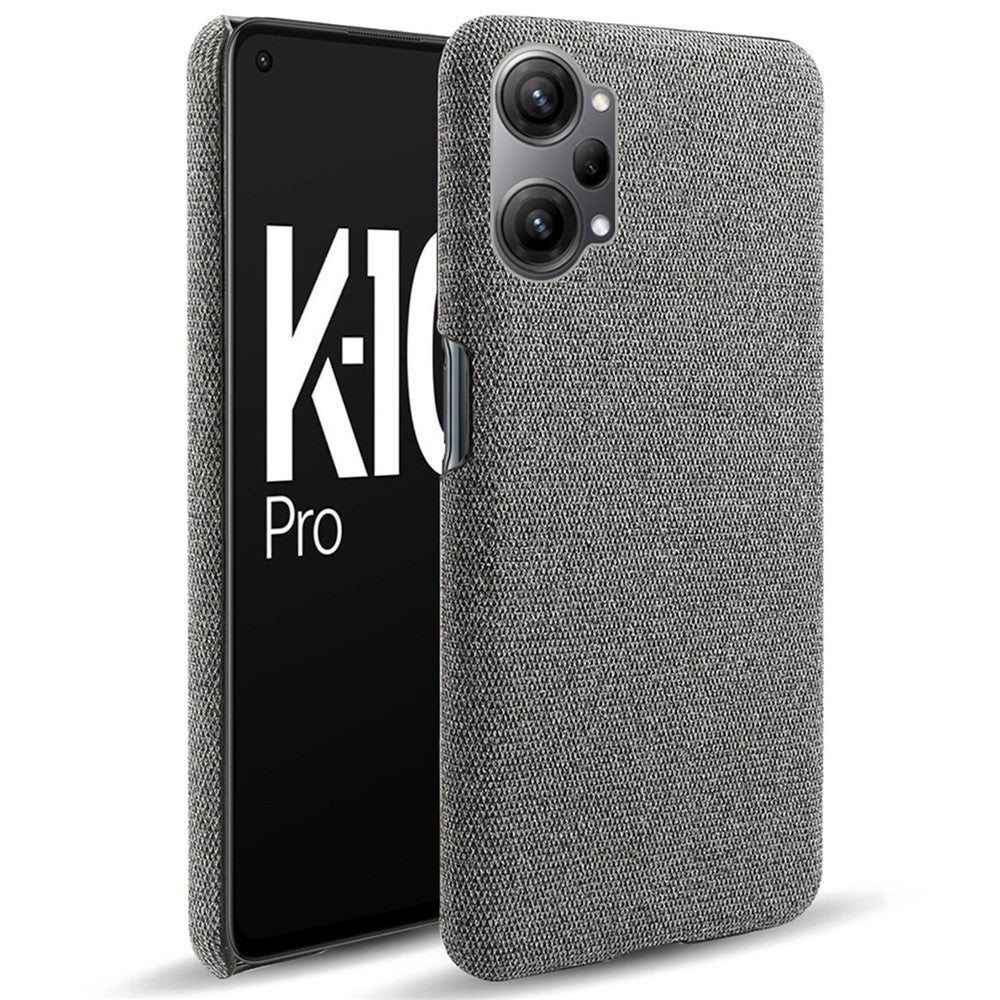 For Oppo K10 Pro 5G Anti-dust Mobile Phone Case Shell Solid Color Hard PC+Cloth Phone Cover