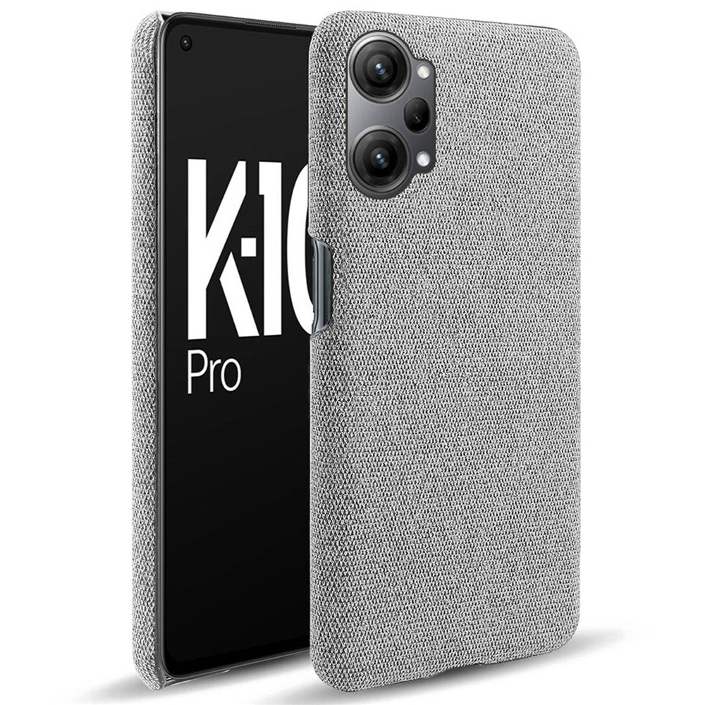 For Oppo K10 Pro 5G Anti-dust Mobile Phone Case Shell Solid Color Hard PC+Cloth Phone Cover