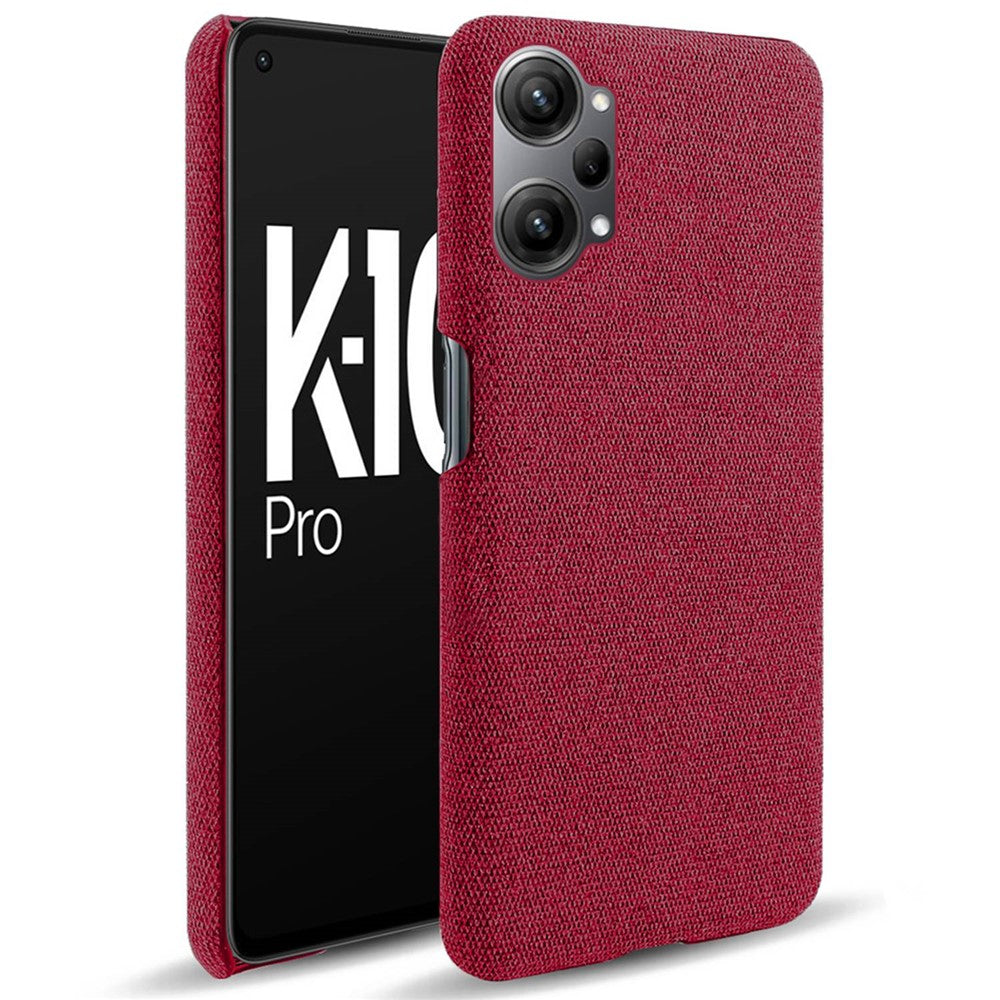 For Oppo K10 Pro 5G Anti-dust Mobile Phone Case Shell Solid Color Hard PC+Cloth Phone Cover