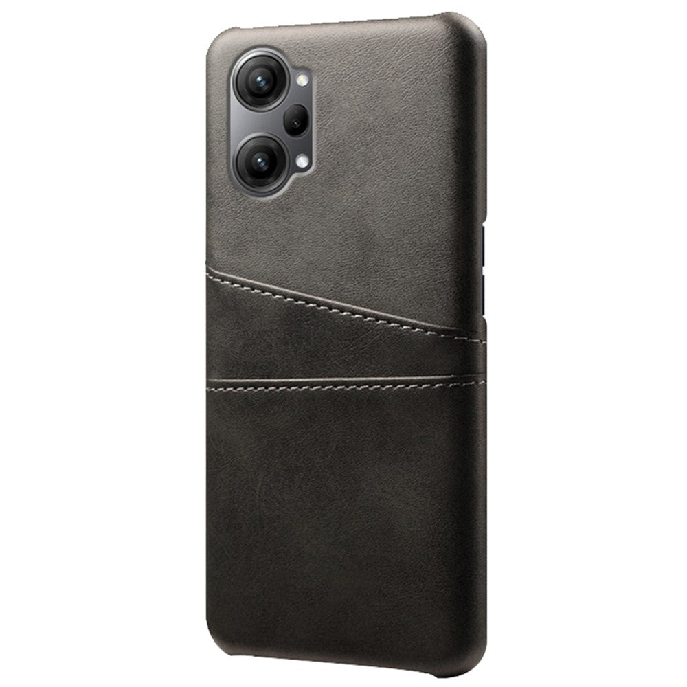 For Oppo K10 Pro 5G Anti-fall Phone Case Thin Card Slots Back Case PU Leather Coated Hard PC Cover