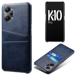 For Oppo K10 Pro 5G Anti-fall Phone Case Thin Card Slots Back Case PU Leather Coated Hard PC Cover